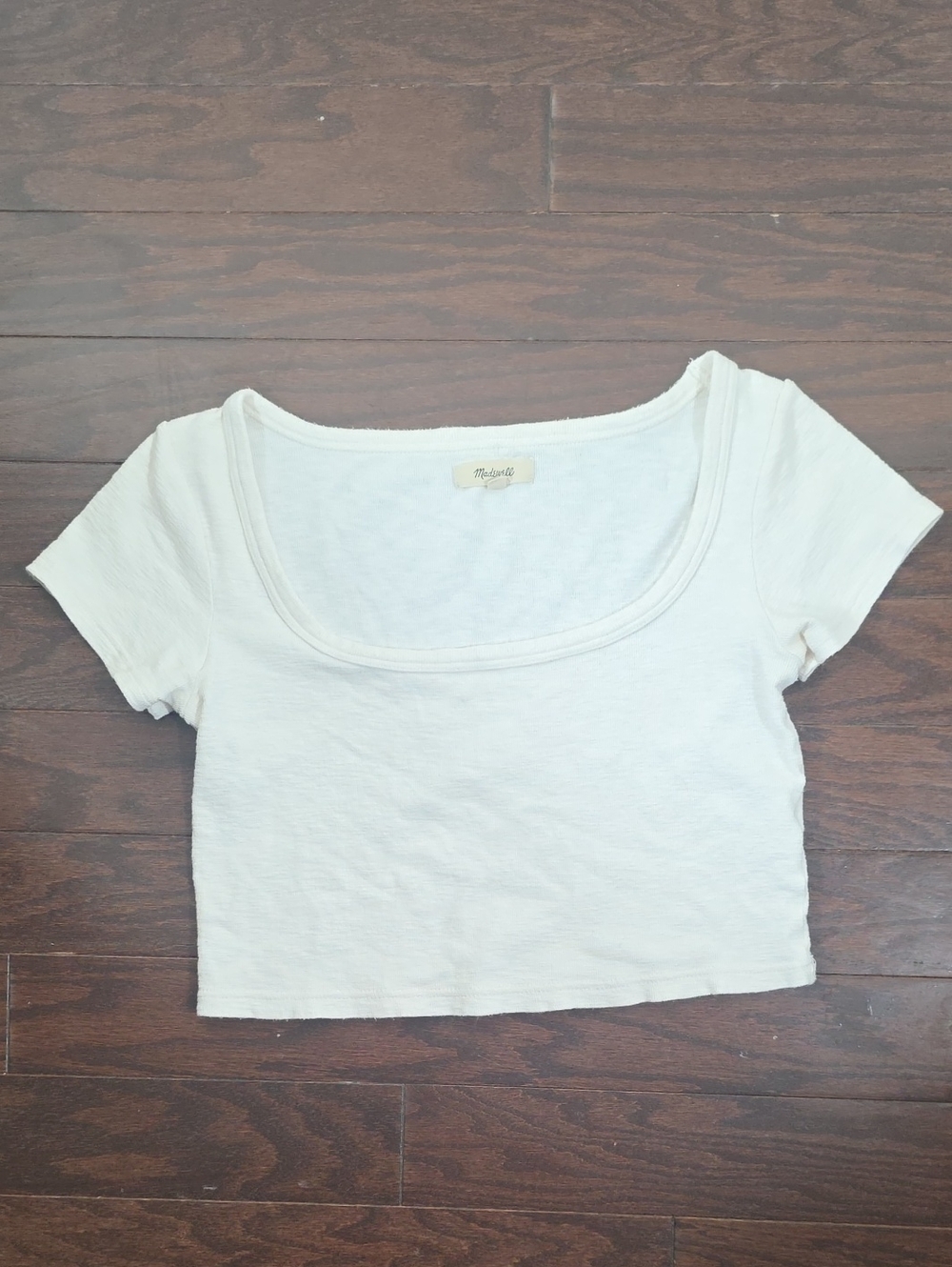 Madewell Cream Scoop-Neck Crop Top